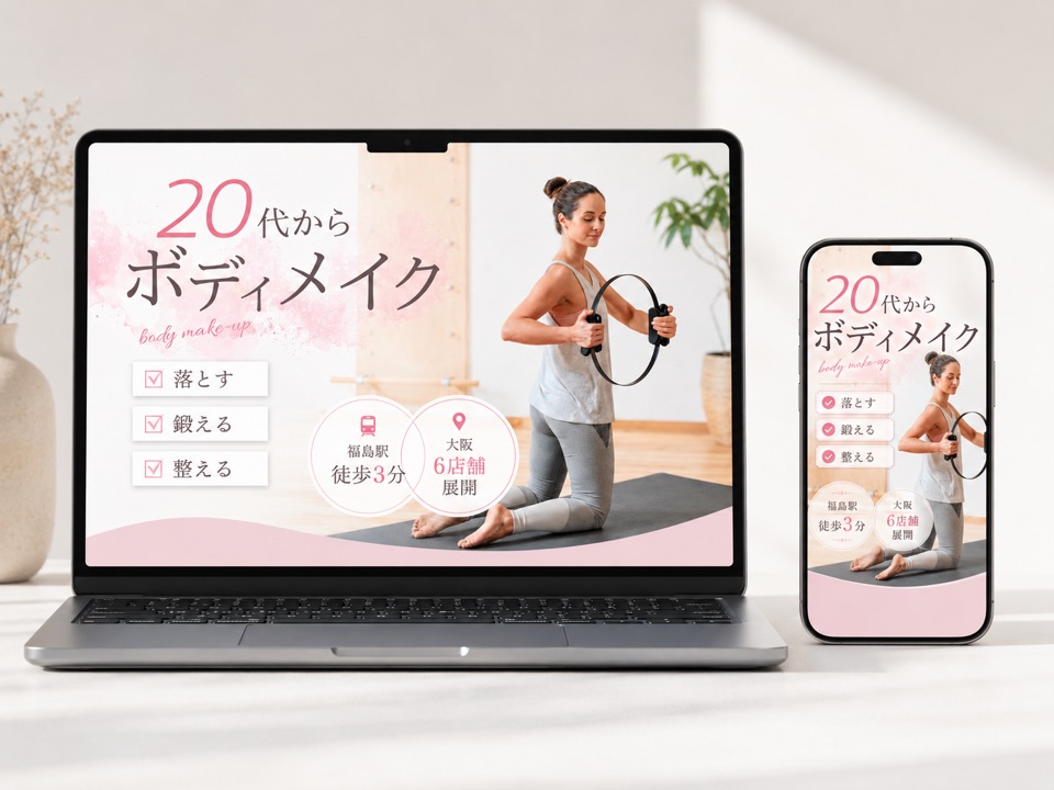 ボディメイクスタジオのランディングページ
